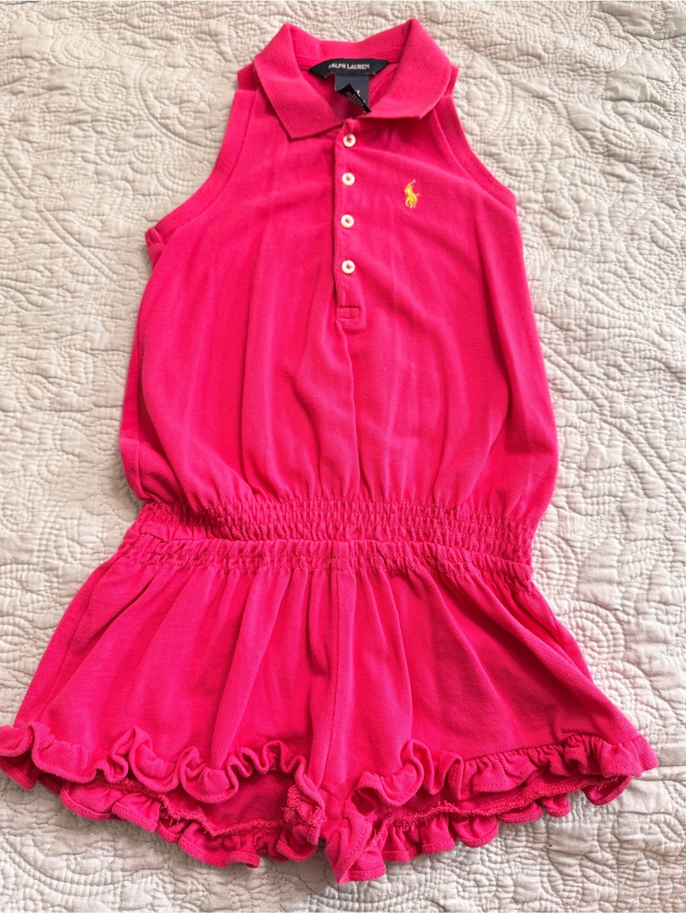 Ralph Lauren Girls Pink Romper